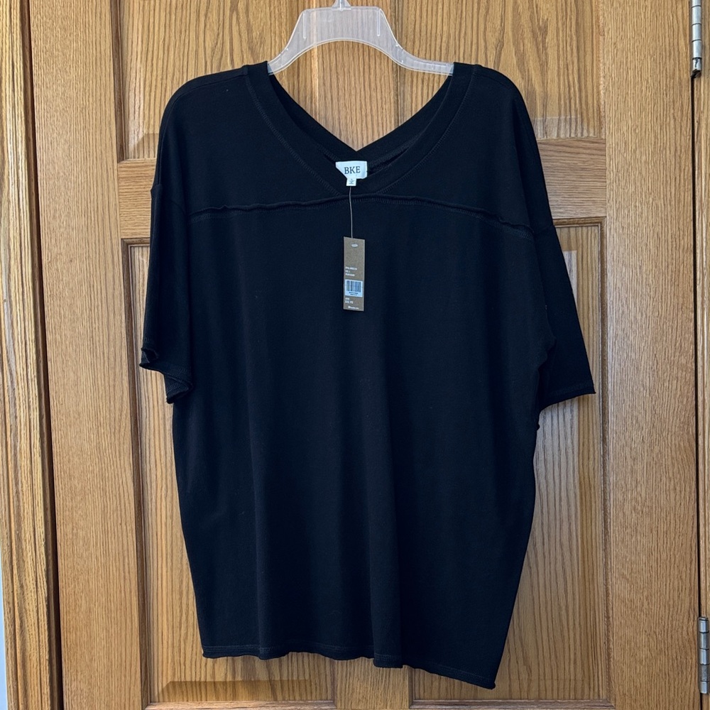 BKE Black V-Neck T-Shirt